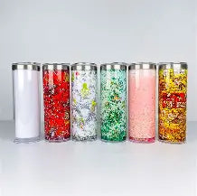 20oz Stainless Steel Snowglobe Tumbler (NO HANDLE)