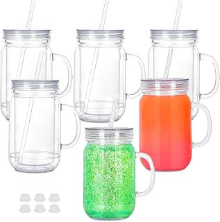 24oz Mason Jar Snowglobe Tumbler (WITH HANDLE)